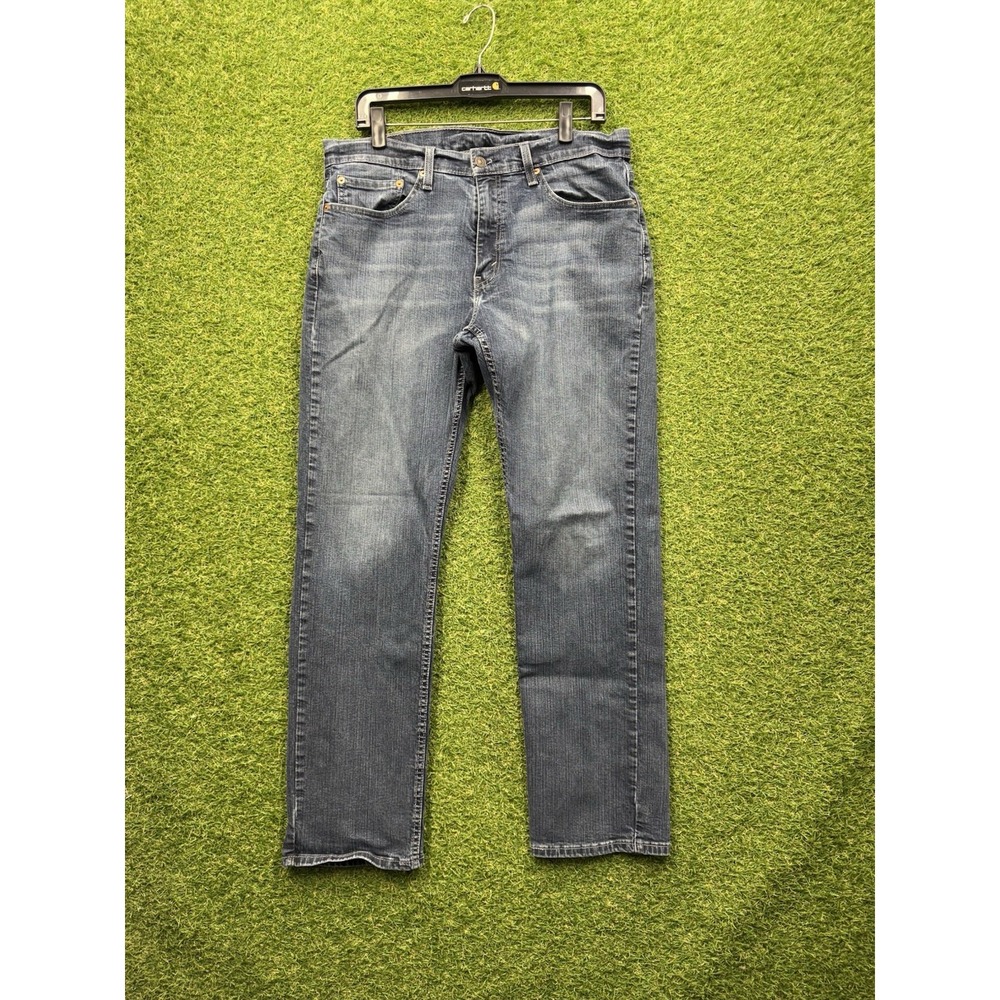 Levis 559 Jeans Mens 33x32 Blue Relaxed Straight Fit Dark Wash Distressed Work